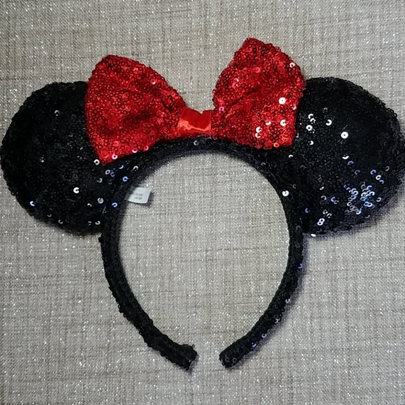 Other - Minnie Mouse Ears Sequin Bow Headband